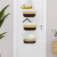 TeoKJ cotton storage baskets decorative kitchen organize utensils and towels.