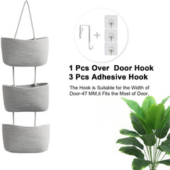 Gray TeoKJ three-tier baskets brighten kitchen or nursery storage