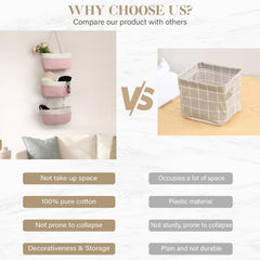 TeoKJ wall-mounted rope baskets with hooks ready for kitchen decluttering