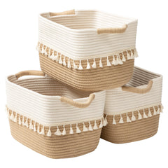 TeoKJ woven storage bin set of 3 gift-ready packaging for thoughtful organizing.