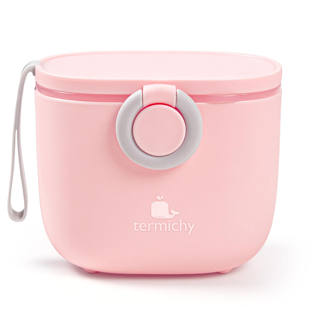 Termichy baby formula dispenser pink front view, portable feeding on the go