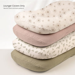 Termichy baby lounger covers muslin zipper-free design reduces pinches and snags during changes.