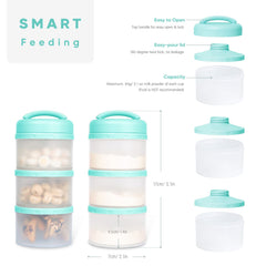 Termichy milk powder dispenser on the go image emphasizes portable design fitting a diaper bag.