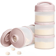 Termichy stackable dispenser with independent compartments enables mess-free on-the-go feeding.