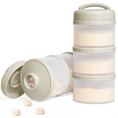 Termichy stackable dispenser warm grey two-pack shown for compact formula storage