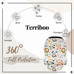 Terriboo zoo design nursing cover with 360° coverage for privacy