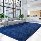 Terrug light navy fluffy rug 6x9 layout for cozy living room ambiance