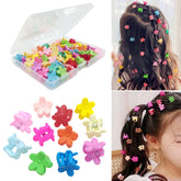 Tesvyns mini flower hair clip pack in vibrant colors for daily toddler styling.