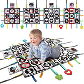 teytoy tummy time floor mirror front view showing high-contrast patterns for visual engagement