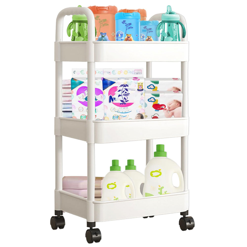 Tfulad baby diaper cart front view with wheels and handle for easy mobility around the nursery.