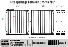 Thasamm 30-inch tall metal gate provides sturdy containment for kids and pets