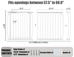 Thasamm 30-inch tension-mounted gate shown in a doorway for secure perimeters.