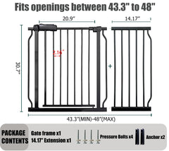 Thasamm extra-wide gate double-lock close demonstrates secure one-handed operation for caregivers