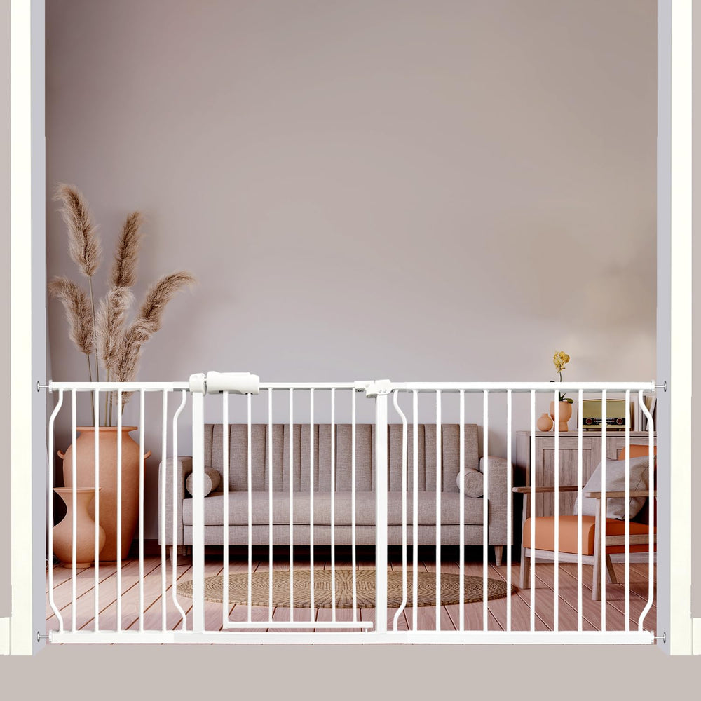 Thasamm extra-wide gate on stairs for safe wide passage with a baby