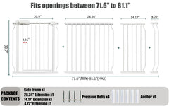 Thasamm 30-inch tall gate with sturdy metal construction for versatile doorways.