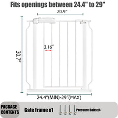 Thasamm pressure-mounted safety gate secures kids and pets without drilling