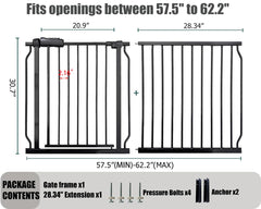 Thasamm walk-through gate swing door eases traffic while holding a baby