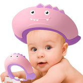 Thcbme baby shower cap shield pink dinosaur front view protects eyes from splashes
