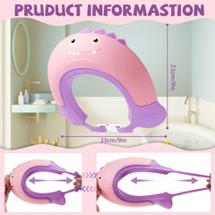 Thcbme baby shower cap shield pink dinosaur side view comfortable fit