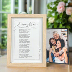 Shadow box now displays printed poem as a keepsake.