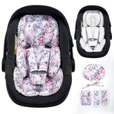 THE KENKYO infant headrest adjustable supports growing newborn heads during car rides.