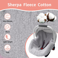 Close-up of THE KENKYO plush Sherpa fleece texture for baby comfort.