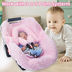 THE KENKYO Winter Car Seat Cover on-the-go photo shows reliable warmth.