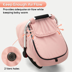 THE KENKYO winter car seat cover warm layers provide cozy insulation on chilly trips.