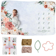 The Modern Child milestone blanket with woodland adventure vine design for cozy baby photography