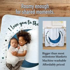 The Modern Child milestone blanket with star design supports easy milestone photos.
