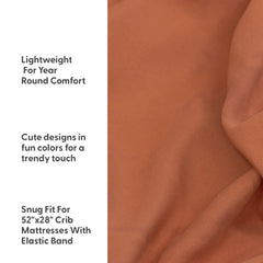 The Peanutshell tawny-brown sheet delivers warm, breathable comfort for crib nights.