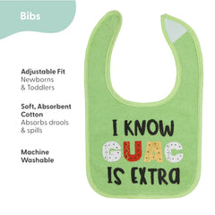 The Peanutshell bibs set 8 soft terry fabric keeps baby clothes clean during meals.
