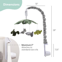 The Peanutshell crib mobile offers 12 lullabies for varied soothing sounds.