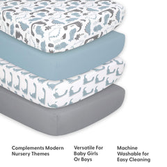 The Peanutshell crib sheet with snug elastic band fit on standard crib