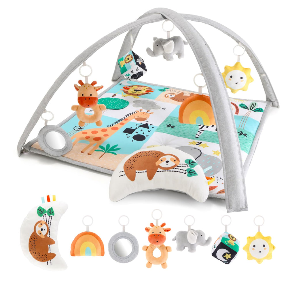 The Peanutshell play gym safari wide shot illustrating animals for sensory exploration