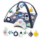 The Peanutshell space play gym with plush padding for comfy tummy time and exploration