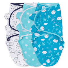 The Peanutshell swaddle set cloud stars design image promotes gentle sleep and cozy snuggles