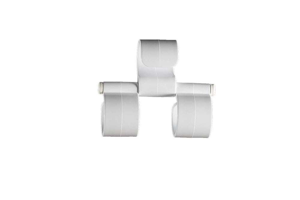 The Smarter Hook Tsh White close-up clip securing a nylon bag.