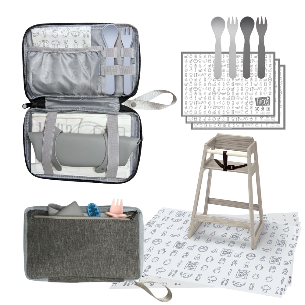 THEO'S baby-led-weaning clutch hero image for on-the-go, mess-free meals.