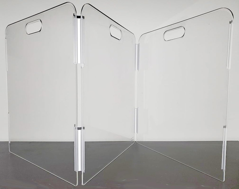 Therafin Pet Barrier 3-panel assembly provides compact containment in a living room.