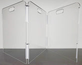 Therafin Pet Barrier 3-panel assembly provides compact containment in a living room.