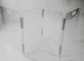 Therafin Pet Barrier four-panel free-standing design keeps pets contained without blocking view.