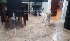 Therafin Pet Barrier accordion foldable for easy storage and transport.