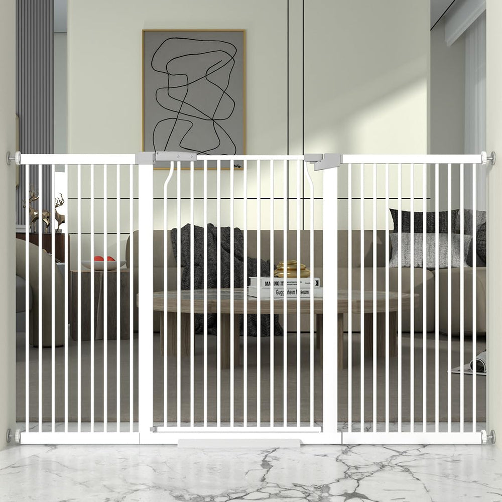 THEYFIRST 41-inch extra tall gate for doorway use—enhanced pet safety.