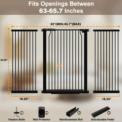 THEYFIRST dog gate walk-through door enables easy adult passage