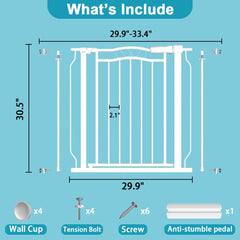 THEYFIRST wide baby gate in doorways offers wide clearance and clear visibility for busy households.