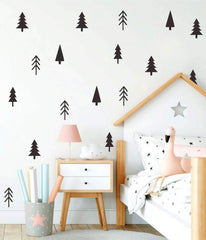 THEYGE black tree wall sticker on wall enhances kids spaces with striking silhouette.
