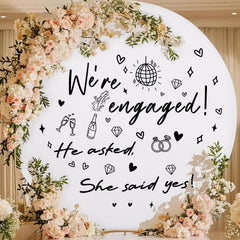 THEYGE engagement decal we are engaged wall sticker for wedding backdrops and photo spots.
