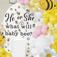 THEYGE Honey Bee Backdrop Decoration bathes walls in friendly, reusable party atmosphere.