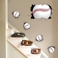 THEYGE peel-and-stick baseball wall decals remove easily without wall damage.